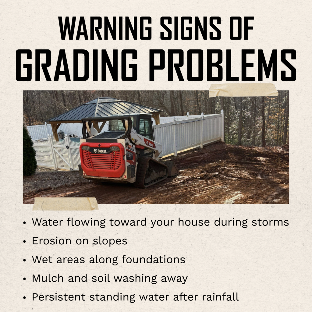 warning signs of poor grading in your yard